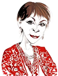 Isabel Allende, Chilean-American magic-realist writer; caricature